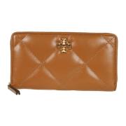 Tory Burch Diamant Quiltad Dragkedja Plånbok Brown, Dam