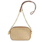 Coach Pre-owned Pre-owned Tyg axelremsvskor Beige, Dam