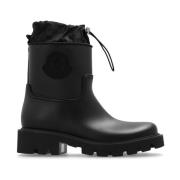 Moncler Svarta Slip-On Logo Patch Stövlar Black, Dam