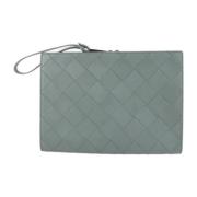 Bottega Veneta Vintage Pre-owned Laeder kuvertvskor Gray, Dam