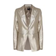 Guess Laminerad Blazer med Peak Revers Gray, Dam