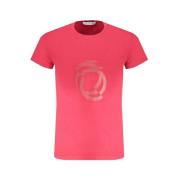 Trussardi Tryck Logo Rund Hals T-Shirt Pink, Dam