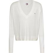 Tommy Jeans Vit Slim Fit Tröja Vår/Sommar White, Dam