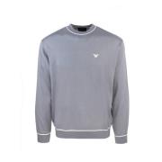 Emporio Armani Grå Tröja Ribbstickad Örn Brodyr Gray, Herr