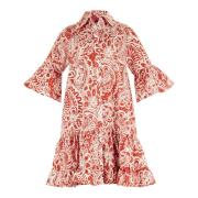 Gallo Rubinröd Paisley Skjortklänning Multicolor, Dam