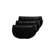 Ralph Lauren Svarta Herr Briefs Set Logo Elastisk Black, Herr