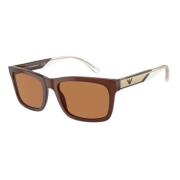 Emporio Armani Brun Ram Brun Linser Solglasögon Brown, Unisex