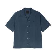 Givenchy Blå Chambray Camp Krage Skjorta Blue, Herr