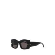 Alexander McQueen Stiliga Svarta Acetat Solglasögon Black, Dam