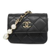 Chanel Vintage Pre-owned Laeder crossbodyvskor Black, Dam