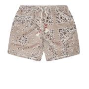 MC2 Saint Barth Rosa Mönstrade Badshorts med Röd Detalj Multicolor, He...