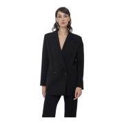 Silvian Heach Oversized Dubbelknäppt Blazer Black, Dam