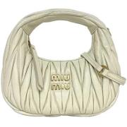 Miu Miu Pre-owned Pre-owned Tyg axelremsvskor Beige, Dam