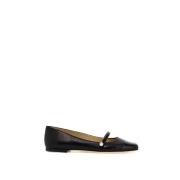 Jimmy Choo Nappa Läder Ballerina Flats Black, Dam