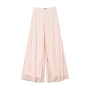 Twinset Rosa Spets Palazzo Byxor Pink, Dam