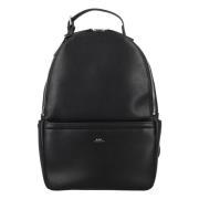 A.p.c. Svart Läder Ryggsäck Nino Black, Herr