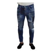 Dsquared2 Blå Patchwork Skinny Denim Jeans Blue, Herr