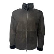 Emporio Armani Svart Shearling Dragkedja Jacka Aw24 Black, Herr