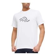 Karl Lagerfeld Wave Logo Avslappnad T-shirt White, Herr