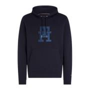 Tommy Hilfiger Monogram Applique Hoody för Män Blue, Herr