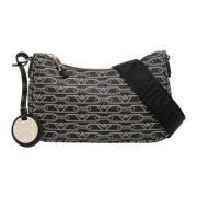 Emporio Armani Abstrakt Multifärgad Hobo-väska Black, Dam