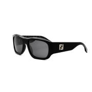 Fendi Fyrkantiga Svarta Acetat Solglasögon Black, Dam