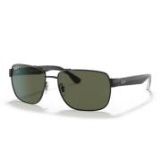 Ray-Ban Fyrkantiga Metall Solglasögon Grön Polariserad Black, Unisex