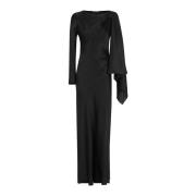 Alberta Ferretti Satin Elegant Klänning Black, Dam