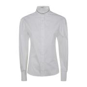 Brunello Cucinelli Vit Turtle Neck Skjorta White, Dam