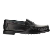 Tod's Borstad kalvskinn Loafers med rem Black, Dam