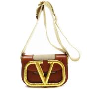 Valentino Vintage Pre-owned Laeder axelremsvskor Brown, Dam