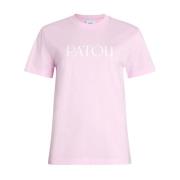 Patou Logo Print Crew Neck Shirt Pink, Dam