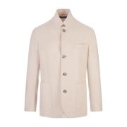 Fedeli Elegant Ivory Cashmere Short Coat White, Herr