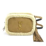 Yves Saint Laurent Vintage Pre-owned Tyg axelremsvskor Beige, Dam