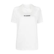 Jil Sander Logo-print T-shirt Vit White, Dam