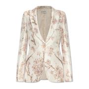 Alexander McQueen Blommigt mönster blazer Beige, Dam