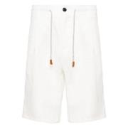 Eleventy Linne dragsko shorts White, Herr