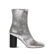 Isabel Marant Silver Metalliska Läderhöga Klackstövlar Gray, Dam