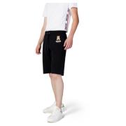 Moschino Solid Logo Print Bermuda Shorts Black, Herr