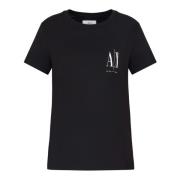 Armani Exchange Dam T-shirt kollektion 100% bomull Black, Dam