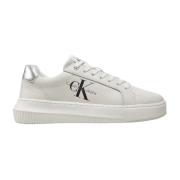 Calvin Klein Bright White Silver Chunky Sneakers White, Dam