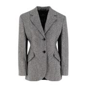 Ermanno Scervino Elegant Herringbone Jacket Gray, Dam