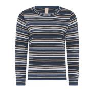 Skovhuus Randig Pullover Blus Indigo Multicolor, Dam