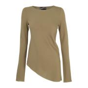 Cortana Silk Stretch Top Båtringning Green, Dam