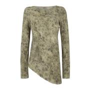 Cortana Silke Herba Print Topp Green, Dam