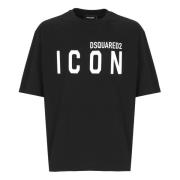 Dsquared2 Svart T-shirt med logotyptryck Black, Herr