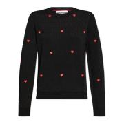 Moschino Tröja med broderat mönster Black, Dam