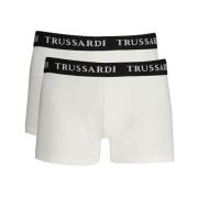 Trussardi Vit Bomull Boxer Briefs med Logo White, Herr