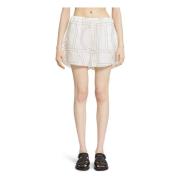 TotêMe Monogram Print PJ Shorts Wide Leg White, Dam