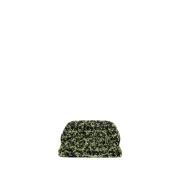 THEMOIRè Frayed Foliage Clutch Väsk Vegan Tyg Green, Dam